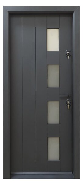 Ușă Metalică Still 626-2 Metal vopsit Negru Dreapta