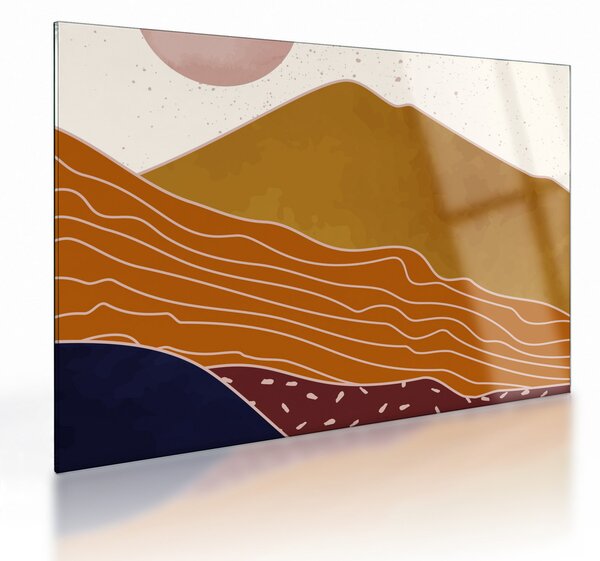 Tablou pe sticlă - Muntele de design Spacefrog N⁰1 (70x50 cm)