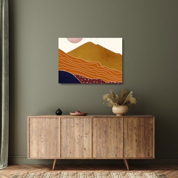 Tablou pe sticlă - Muntele de design Spacefrog N⁰1 (70x50 cm)
