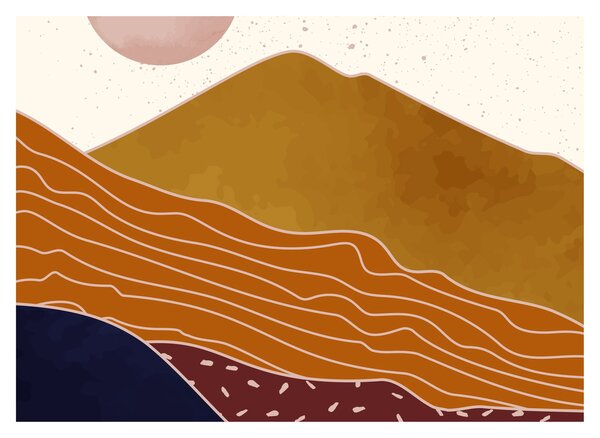 Tablou pe sticlă - Muntele de design Spacefrog N⁰1 (70x50 cm)