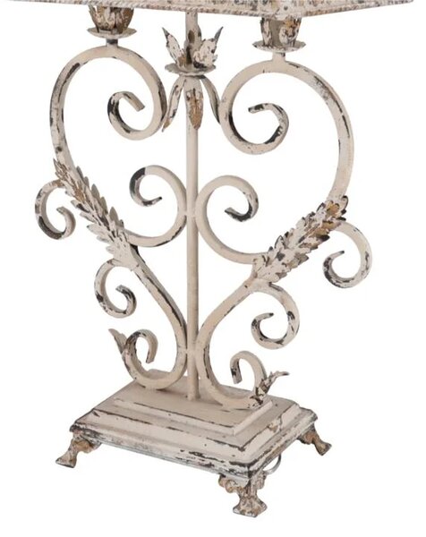 Lampa Shabby Chic Heart rasina si metal h 78 cm