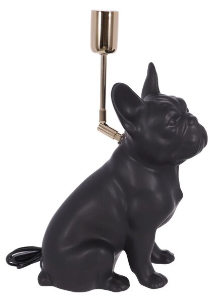 Lampa ceramica Bulldog negru mat h 35 cm
