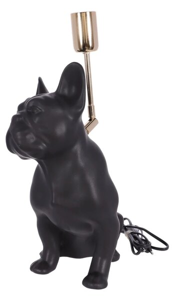 Lampa ceramica Bulldog negru mat h 35 cm