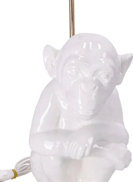 Lampa ceramica Maimuta Alba h 35 cm