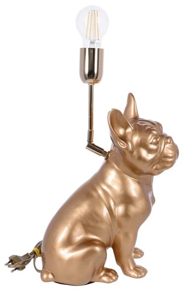 Lampa ceramica Bulldog auriu h 35 cm
