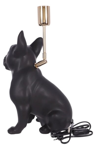Lampa ceramica Bulldog negru mat h 35 cm