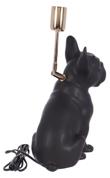Lampa ceramica Bulldog negru mat h 35 cm
