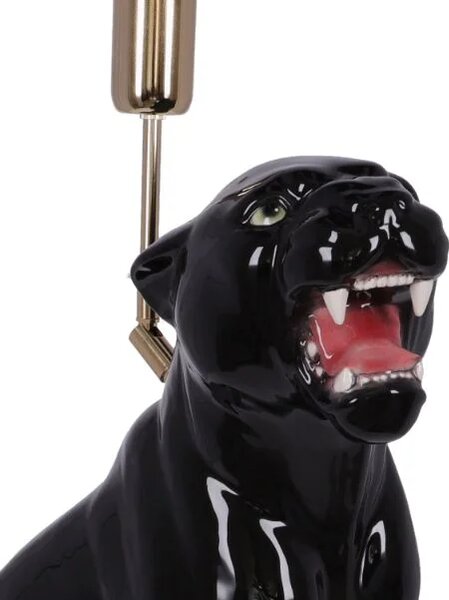 Lampa ceramica Leopard Negru h 45 cm
