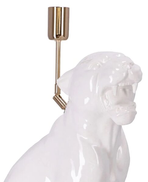 Lampa ceramica Leopard Alb h 45 cm