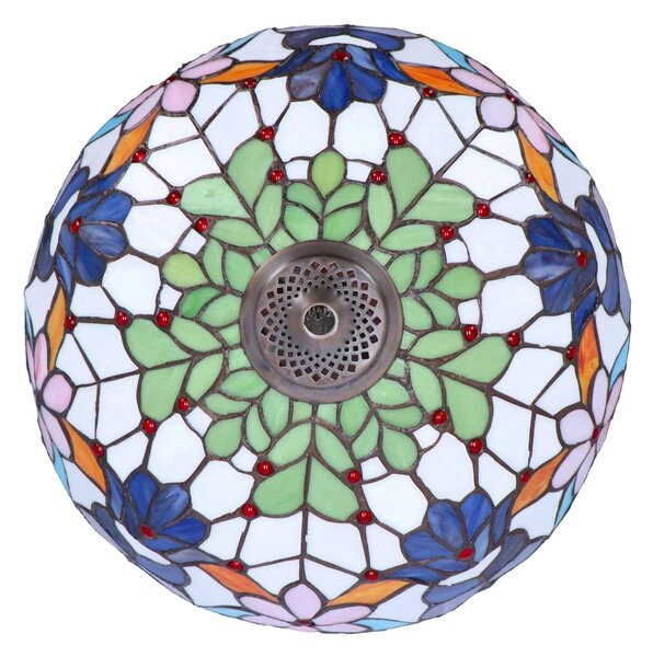 Lampa de masa Tiffany Blueflower h 62 cm, abajur 40 cm