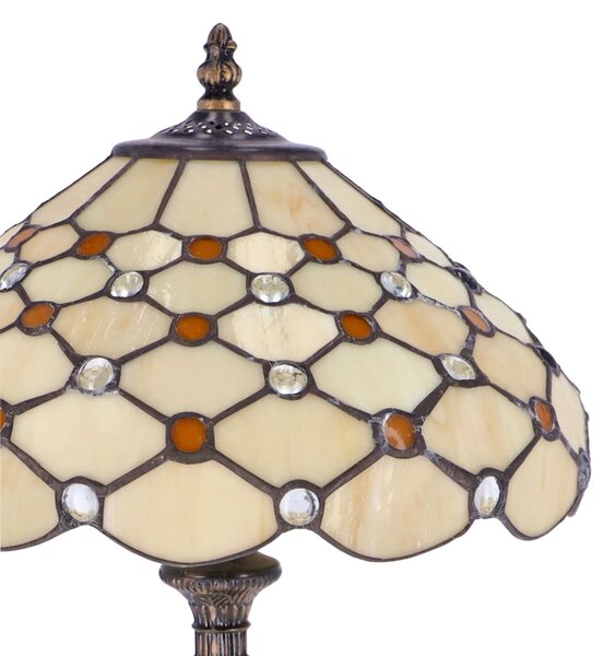 Lampa de masa Tiffany Cream h 45 cm, abajur 30 cm
