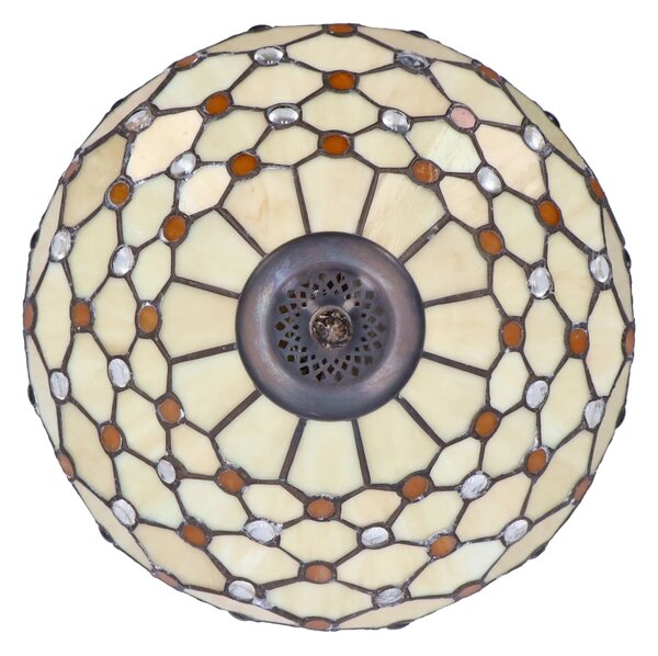 Lampa de masa Tiffany Cream h 45 cm, abajur 30 cm