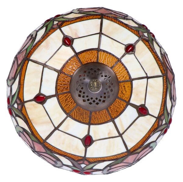 Lampa de masa Tiffany Lotus h 45 cm, abajur 30 cm