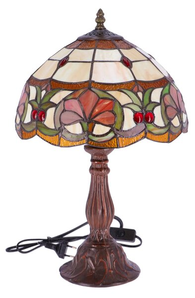 Lampa de masa Tiffany Lotus h 45 cm, abajur 30 cm