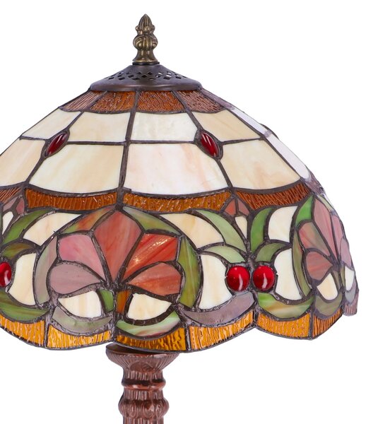 Lampa de masa Tiffany Lotus h 45 cm, abajur 30 cm