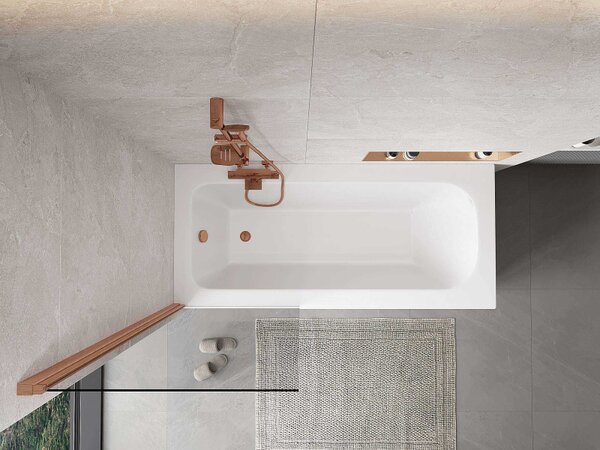 Mexen Mist paravan de baie 1-canat 70 x 150 cm, transparent, cupru periat - 8A9-070-001-65-00