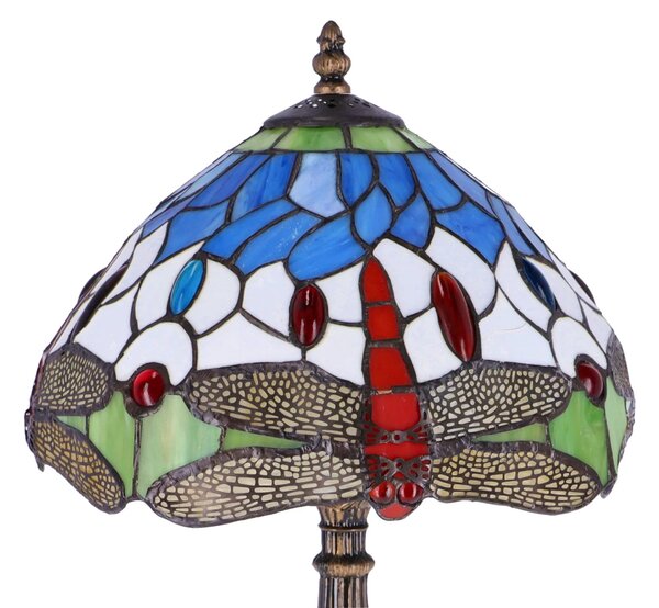 Lampa de masa Tiffany Blu h 45 cm, abajur 30 cm