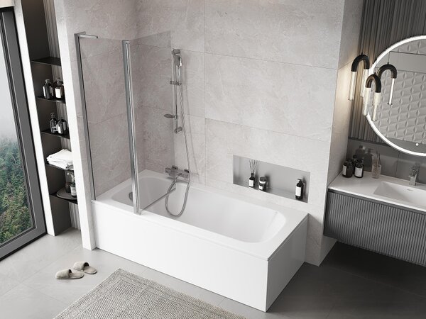 Mexen Mist L paravan cadă cu 2 panouri 110 x 150 cm, transparent, crom - 8A9L-110-011-01-00
