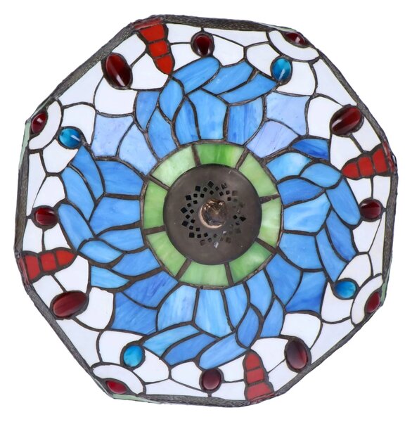 Lampa de masa Tiffany Blu h 45 cm, abajur 30 cm