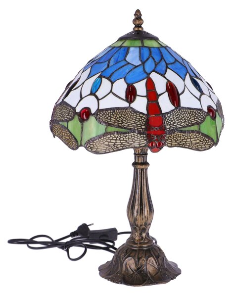 Lampa de masa Tiffany Blu h 45 cm, abajur 30 cm