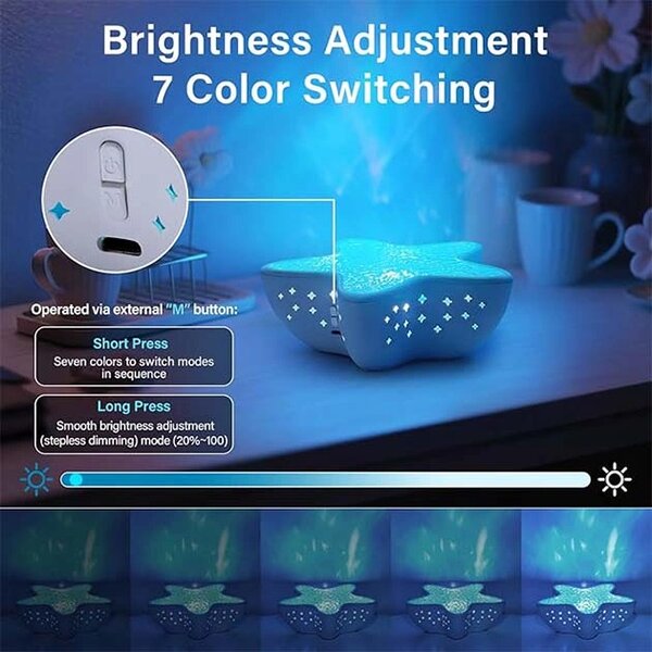 Starlume™ Proiector Led în Formă De Stea De Mare Cu Telecomandă