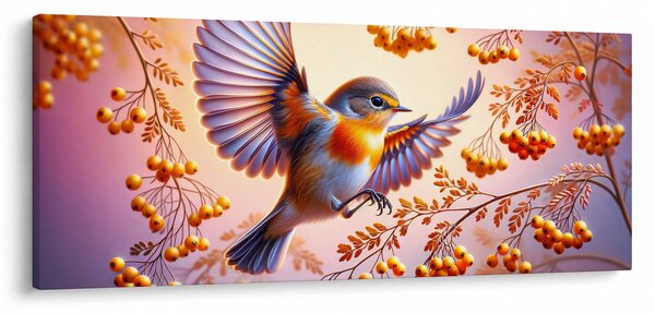 Tablou - Pasăre cu scoruș (120x50 cm)
