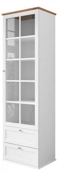 Vitrină Fritz 2SZ1D (alb + Stejar lefkas). 1122172