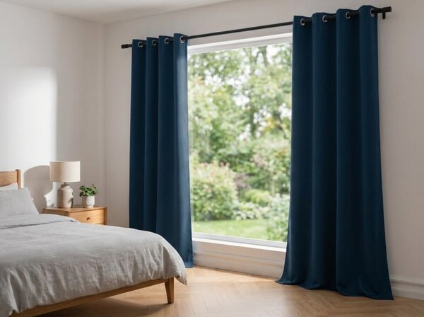Draperie opaca DREAM VELVET 140x250 cm, petrol Agatat: Inele metalice