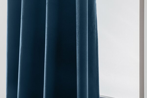 Draperie opaca DREAM VELVET 140x250 cm, petrol Agatat: Inele metalice