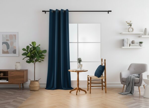 Draperie opaca DREAM VELVET 140x250 cm, petrol Agatat: Inele metalice