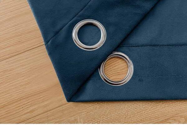 Draperie opaca DREAM VELVET 140x250 cm, petrol Agatat: Inele metalice