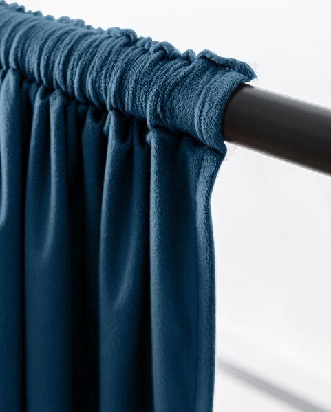 Draperie opaca DREAM VELVET 140x250 cm, petrol Agatat: Inele metalice