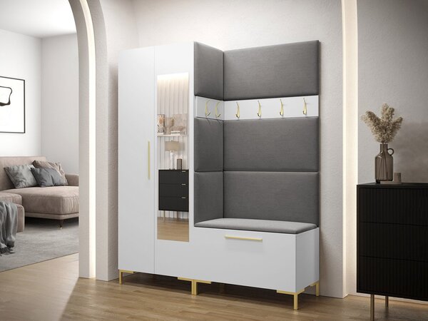 Mobilier hol Futura IX (alb + oțel gri). 1122176