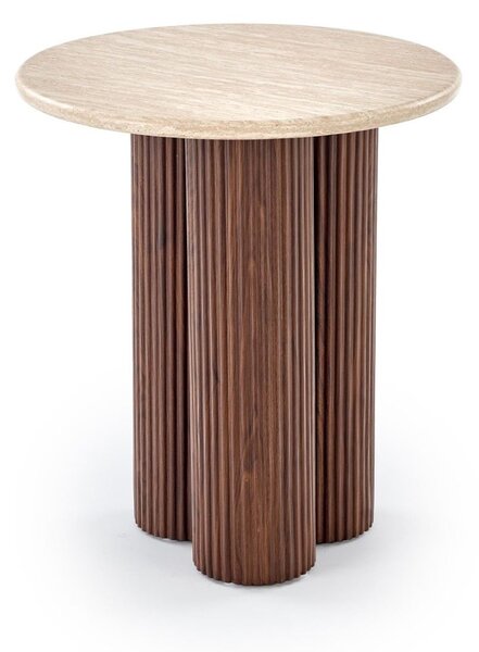 Masuță de cafea Dorotea S, travertin/nuc (50x56)
