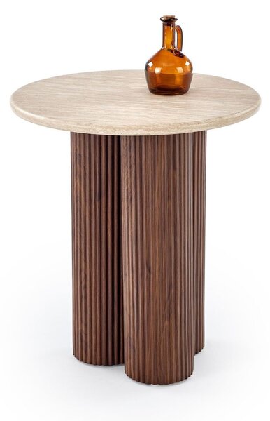Masuță de cafea Dorotea S, travertin/nuc (50x56)