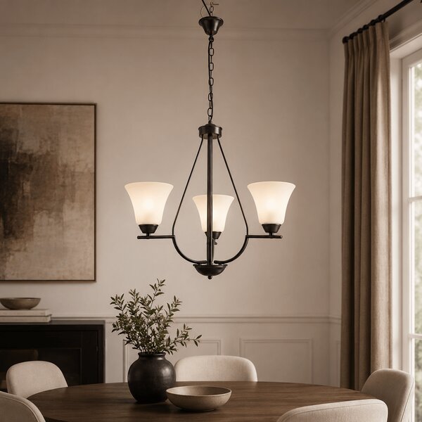 Lustra Midnight Modernă Negru-Alb 100x60cm, Corp Iluminat Interior cu 3 Surse E27 40W, Design Metal Sticlă Elegant pentru Living sau Dining Rafinat