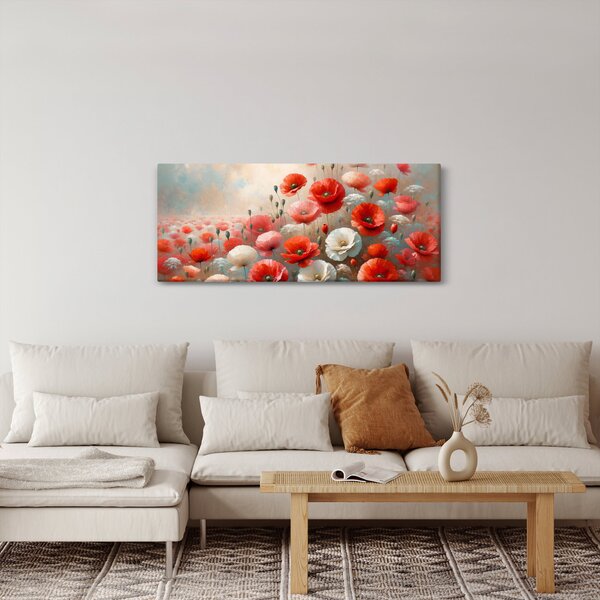 Tablou - Pictură cu maci (120x50 cm)
