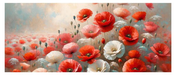 Tablou - Pictură cu maci (120x50 cm)