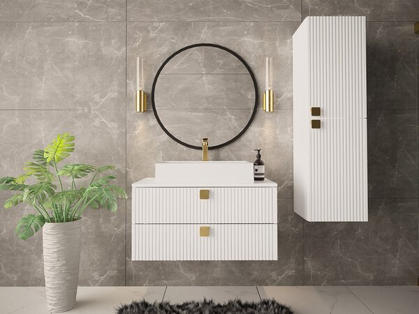 Set mobilier baie Petralonas III (alb) (fără baterie, fără sifon, fără lavoar). 1122822