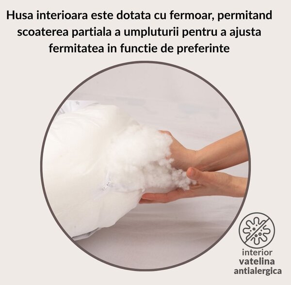 Perna gravide 3 in 1 cu husa detasabila din bumbac 100% Kidizi Lena, lungime 160 cm, Tiny Adventures