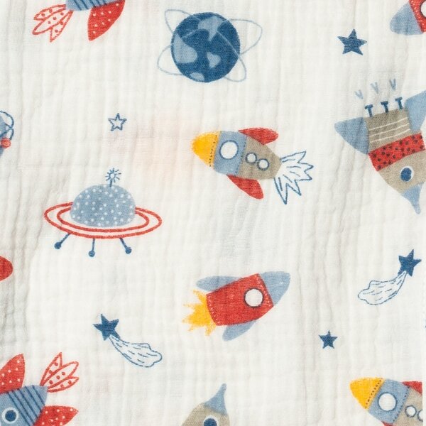 Sac de dormit de vara pentru copii din muselina dubla 0-6 luni Kidizi Space bumbac 100%, 0.3 tog