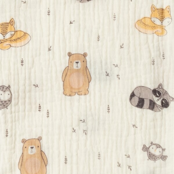 Sac de dormit de vara pentru copii din muselina dubla 0-6 luni Kidizi Cuddly Buddies, bumbac 100%, 0.3 tog