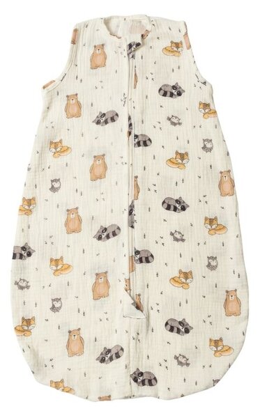 Sac de dormit de vara pentru copii din muselina dubla 0-6 luni Kidizi Cuddly Buddies, bumbac 100%, 0.3 tog