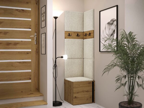 Mobilier hol Tovenaz XXI (stejar artisan + negru). 1123038