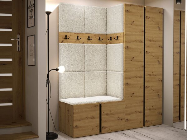 Mobilier hol Tovenaz III (stejar artisan + negru). 1123036