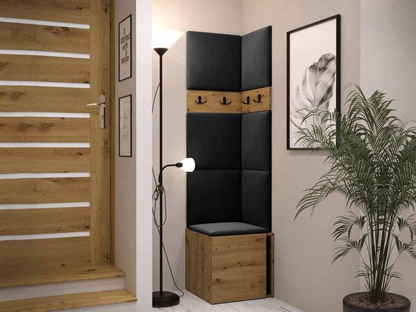 Mobilier hol Tovenaz XXI (stejar artisan + negru). 1123043