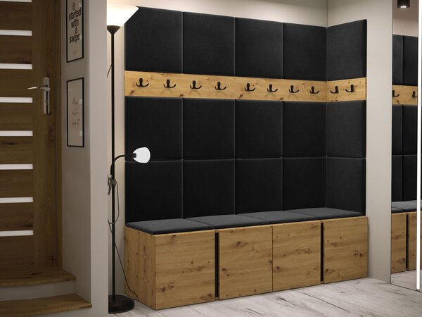 Mobilier hol Tovenaz II (stejar artisan + negru). 1123042