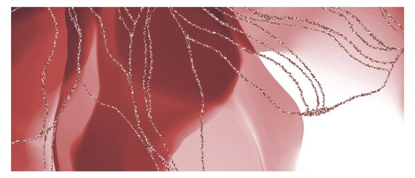 Tablou - Floare abstractă roșie N⁰1 (120x50 cm)