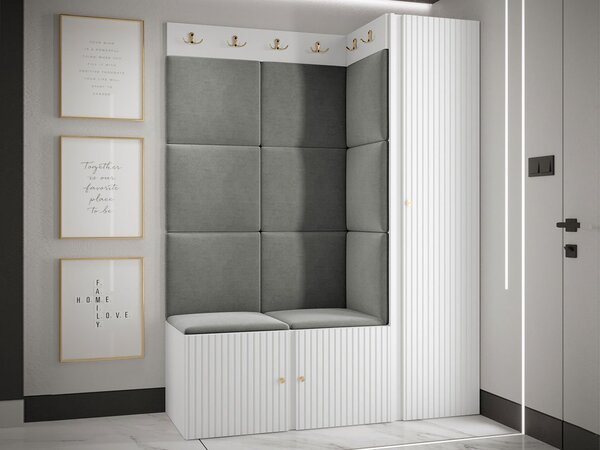 Mobilier hol Torro IX (alb + oțel gri). 1123164