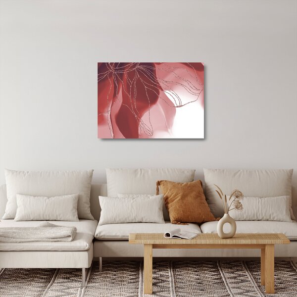 Tablou pe sticlă - Floare abstractă roșie N⁰1 (70x50 cm)